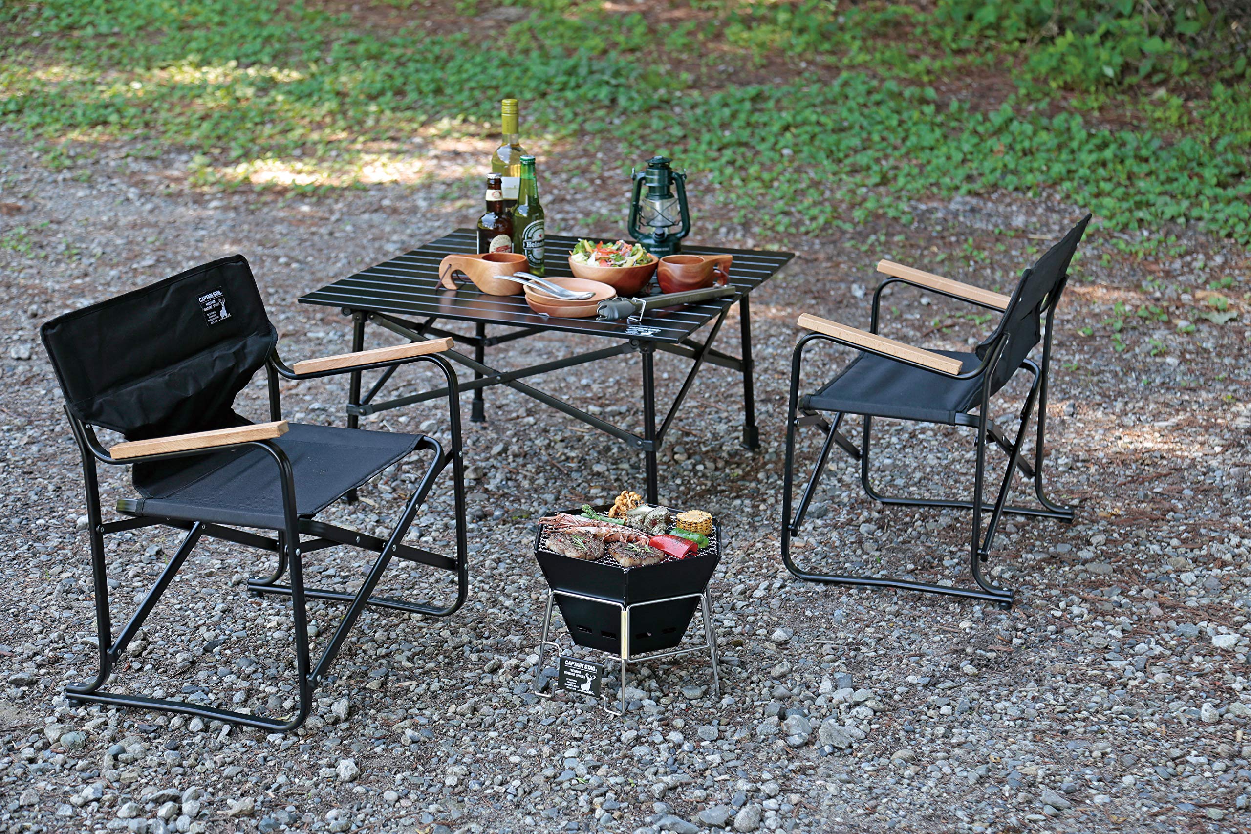 Stainless Steel Bonfire Stand Captain Stag 3-in-1 Barbecue Stove